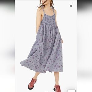 Free People Azure Shirred Maxi Sundress